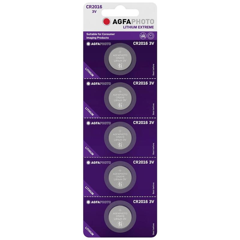 Agfaphoto Lithiumbatterie Cr2016, 3V Extreme, Einzelhandelsblister (5er-Pack) Image