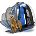Puppies Backpack Carrier Portable and Ajustable Design for Cats and Dogs Comfortable Ventilated Space Capsule Bubble Bag Blue