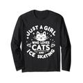 Just A Girl Who Loves Cats And Ice Skating Outfit für Damen und Kinder Langarmshirt