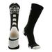 LAX Lacrosse Socks with Lacrosse Sticks Athletic Crew Socks (Black/White Medium)