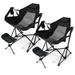 Gymax 2PCS Hammock Camping Chair w/ Retractable Footrest & Carrying Bag for Camping Black