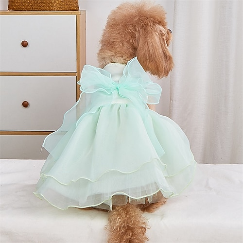 Hund Katze Hochzeitskleid Niedlich Lässig Winter Atmungsaktiv Weich Waschbar Bequem Outdoor Hochzeitsfeier Alltagstauglich Hundebekleidung for Bichon Frise Zwergspitz Baby Haustier Papillon Klein Image