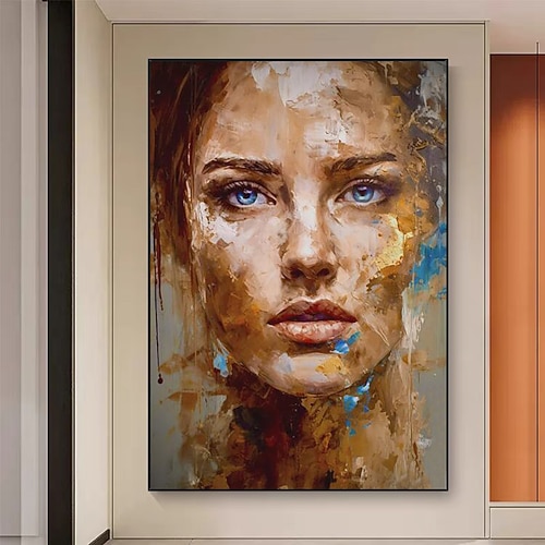 Handgemacht Hang-Ölgemälde Handgemalte Vertikal Abstrakt Menschen Modern Ohne Innenrahmen (ohne Rahmen) Image