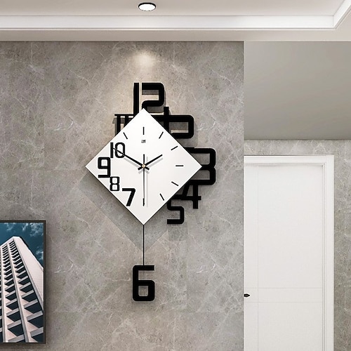 Kreative Persönlichkeit Digitaluhr Mode im europäischen Stil Wohnzimmer Wanduhr Holz dekorative Wanduhr Quarz Explosion 34 38 50 cm Image