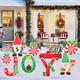 Nifti Nest Outdoor Christmas Decorations 9 Pcs Large Joy Yard Xmas Lawn Decorations Signs with Stakes Gnome Candy Red Truck Car Holiday Outdoor Sign Winter Decorations for Lawn Patio Garden