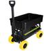 Multi-Purpose Outdoor Utility Wagon - Black on Yellow| with 2.5 cu.ft. Black Poly Tub