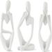 PEACNNG Home Decor Thinker Statue Living Room Decorations Abstract Art Sculpture Set of 3 Resin Collectible Figurines for Office Table Shelf Decor (White)