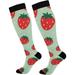 bestwell Strawberry Compression Socks Women Men Long Stocking (20-30mmHg) Travel Knee High Stockings for Athletic Sports Running Cycling Nursing (21-22) (20-30mmHg)