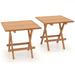 Costway 2 PCS Patio Folding Side Table Indonesia Teak Wood Square Slatted Tabletop Portable Picnic