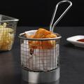 Chips Holder Stainless Steel Round Dessert Fries Chip Basket Fruit Food Container Holder Kitchen Tool