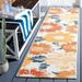 SAFAVIEH Sunrise Aria Floral Reversible Indoor/Outdoor Runner Rug Ivory/Rust Gold 2 x 8