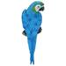 Broco Silver Parrot Ornament Garden Resin Lifelike Bird Ornament Figurine Parrot Model Toy Garden Sculpture Wall Decor (Blue Left)