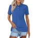 Kddylitq Golf Polo Shirts for Women Summer Quick Dry Short Sleeve Button Down Shirt Lightweight Dressy Casual Work Tops 2024 Blue L