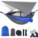 Portable Double Camping Hammock 2 Person Nylon Parachute Hammock with Mos-Quito Net Outdoor Hammocks Tent with Waterproof Rainfly Awning for Outdoors Camping Backpacking Hiking Travel