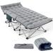 Folding Camping Cot Heavy Duty Folding Cot Camping Cot for Adults Portable Folding Outdoor Cot with Carry Bags for Outdoor Travel Camp Beach Vacation