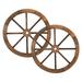 2pcs 24-Inch Old Western Style Garden Art Wall Decor Wooden Wagon Wheel Brown