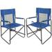 Steel Folding Director Chairs for Adults Heavy Duty Portable Lightweight Camping Chair Outdoor Indoor for Patio Lawn Travel Sports Fishing Navy Blue