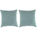 Jordan Manufacturing Sunbrella 18 x 18 Cast Mist Light Teal Solid Square Outdoor Throw Pillow (2 Pack)