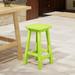 Costaelm Paradise 24 Outdoor Patio HDPE Square Counter High Backless Bar Stool Lime