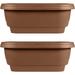 JIAHAO Deck Rail Planter Balcony (JIAHAO Deck Balcony Rail Planter 24 Black 2 Pack Chocolate)