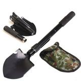 4-in-1 Multifunctional Tactical Folding Shovel for Outdoor Survival and Camping - Durable Stainless Steel with Saw Pickaxe and Bottle Opener