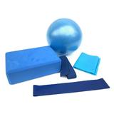 5pcs Home Fitness Yoga Ball Yoga Tension Band Sports Accessory Home Sports Supplies (Blue Yoga Ball Yoga Brick Latex Resistance Band Stretch Band Resistance Ring)