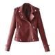 Leather Jacket for Women Fashion Leather Motorcycle Jacket Women Faux Leather Casual Cropped Jacket Moto Biker Coat