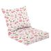 2 Piece Indoor/Outdoor Cushion Set Spring seamless pattern cherry fruits Casual Conversation Cushions & Lounge Relaxation Pillows for Patio Dining Room Office Seating