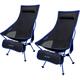 QCAI 2Pack Lightweight Portable High Back Camp Chair Folding Chair Lawn Chair Heavy Duty 330lbs with Headrest & Pocket for Outdoor Camp Travel Beach Travel Hiking