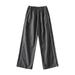 Women Stretch Pants Loose Cargo Retro Multi Pocket Low Drawstring Buckle Slim Straight Woven Lightweight Classic Wide Leg Dress Golf Office Slacks with Pockets Casual Fashion Business Long Trousers