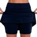 ASDYO Women s Athletic Tennis Skorts with Pockets Built-in Shorts Golf Active Skirts Navy XXXXXL