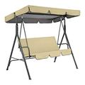 Feledorashia Garden Swing Chair with Canopy Waterproof Swing Top Cover Garden Swing Seat Canopy Replacement Sun Shade Awning Cover Outdoor Patio Swing Canopy Beige M