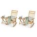 Gymax 4PCS Patio Rocking Chair & Folding Table Set Wooden Rocker Bistro Set