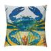 BCIIG Blue Crab Coastal Premium Indoor/Outdoor Pillow Patio Decor Water Color Nautical Decoration Marine Life Accent Throw Pillow for Couch Sofa Chair 18 x 18 Blue Crab