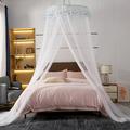 Princess Mosquito Net Bed Canopy for Girls Princess Bed Curtain Net for Single Bedroom Decoration of Round Lace Dome Quick Easy Installation