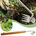 YANHAIGONG Spring Saving!Hoe Garden Tool for Weeding Stirrup Hoe and 4 Tines Rake 2-In-1 Gardening Tool Hoe for Garden Lawn Vegetable Garden Loose Soil Weeding and Planting