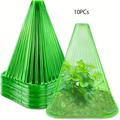 AESTTY 10 Pieces Reusable Garden Cloches for Plants - Protects from Birds Frost and Snails - 7.7 D x 8.7 H - Green Cover for Garden Supplies