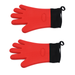 Barbecue Gloves 3 in 1 Grill Accessories with Oven Mitts Grill Brush Grilling Tongs Heat Resistant Silicone Grill Gloves for Barbecue Cooking Smoking Red 21X34cm Red 1 Pair