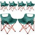QCAI 6 Pack Portable Camping Chairs Compact Backpacking Chairs Folding Camp Chairs for Adults Ultralight Camping Chair with 6 Carry Bag for Hiking Beach Fishing Orange and Green