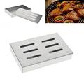 Original BBQ Stainless Steel Smoker Box 100% Stainless Steel/Gas Barbecue Accessory for Ball Barbecue and Charcoal Barbecue 21 x 13 x 3.5 cm -