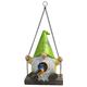 ZPAQI Garden Swing Gnome Pendant Bird Houses for Outside Hanging Hummingbird House with Rope for Outdoor Garden Hanging Birdhouse Gardening Decoration