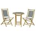 36 Brown Poly-Rattan and Bamboo set of 2 Chairs and a Table