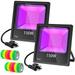 100W UV Black Light 2 Pack with Plug (10 ft Power Cord) IP66 Floodlight Stage Lighting for Grow Christmas Party with Fluorescent Tape