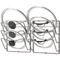 2 Pack - Simple Houseware Cabinet Door/Wall Mount Pot Lid Organizer Rack Bronze