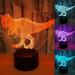 Pengzhipp Night Light Colorful Dinosaur 3D Electronic Creative Table Lamp 3D Stereo Table Lamp Bedside Lamp 3D Colorful Touched Control Light Adjustable Durable Household Appliance Multi-color