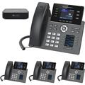 Ring-U Hello Hub - 4 Executive Phone (WiFi + Bluetooth) Small Business PBX/VOIP Phone System Bundle. Ring-u Telephone Service Required.