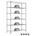 Wire Shelving Unit 2100LB Capacity Metal Shelves 82 HÃ— 48LÃ—18W 6 Tier Adjustable Storage Shelf w/Wheels Heavy Duty Shelves NSF Wire Rack Shelving for Kitchen Office Garage Chromeâ€¦