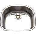 MS-2409-1 Medallion Designer Series Undermount Stainless Steel Single D Bowl Kitchen Sink