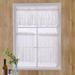 Lace Curtain for Kitchen Cafe Bookshelf Embroidered Semi Sheer Curtain Valances White