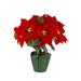 Gerson 17.25-Inch Tall Battery Operated Lighted Poinsettia with 9 Lit Flowers